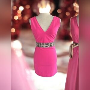 Elegant Pink Sleeveless Dress